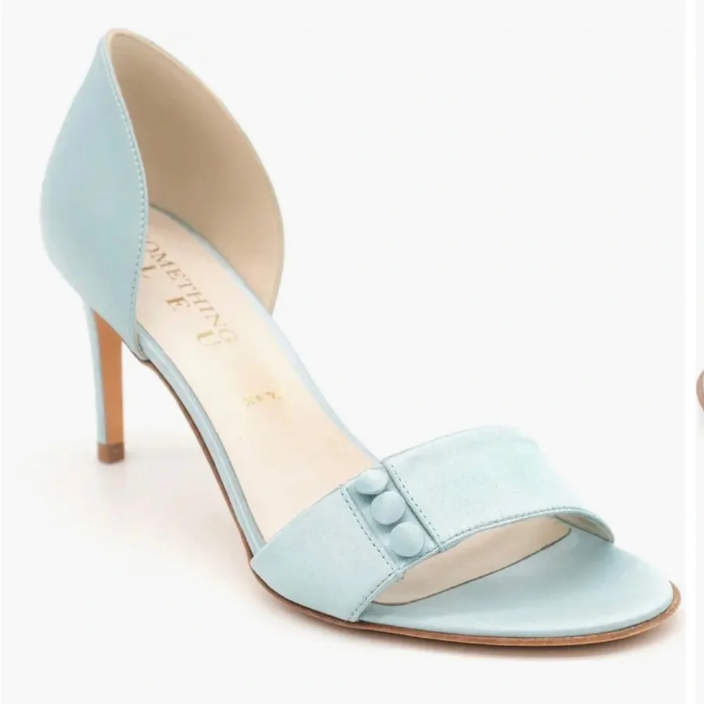 Something Blleu Ciara Sandal‎ in Satin Blue size 7.5 NWOB